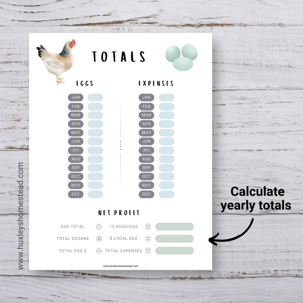 Chicken Egg and Expenses Tracker | Printable - Huxley's Homestead
