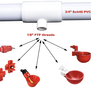 3/4" PVC Fittings for Automatic Watering Cups