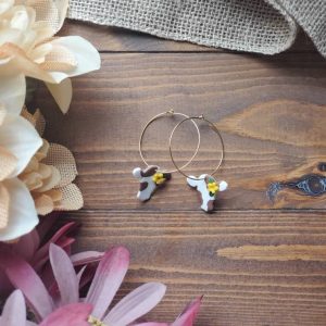 Cow Hoop Earrings | Polymer Clay Earring